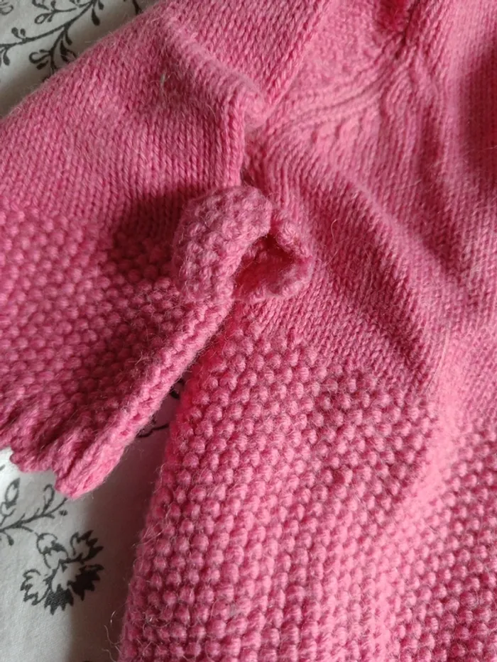 Gilet laine rose fushia Jacadi Paris 3 mois - photo numéro 4