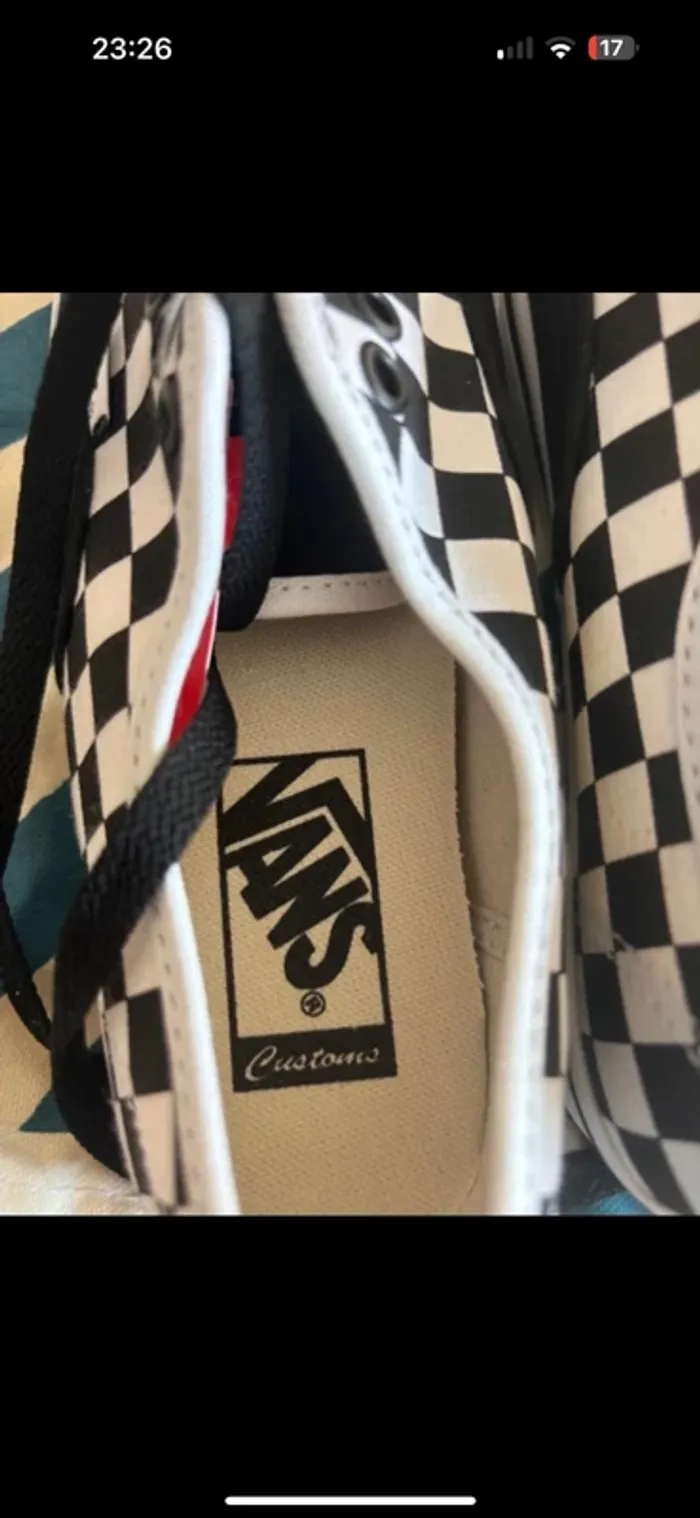 Vans Authentic Femme Taille 37 - Neuf avec Boîte - Noir/Blanc Damier - photo numéro 5