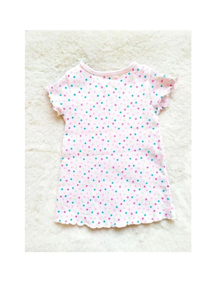 Jolie robe tee-shirt été coton bébé fille avec pois 3 mois - photo numéro 3