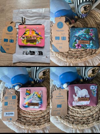 Lot de 4 magnifiques pochettes  Nano Cabaia customisée ,compatible également pochette téléphone Cabaia.