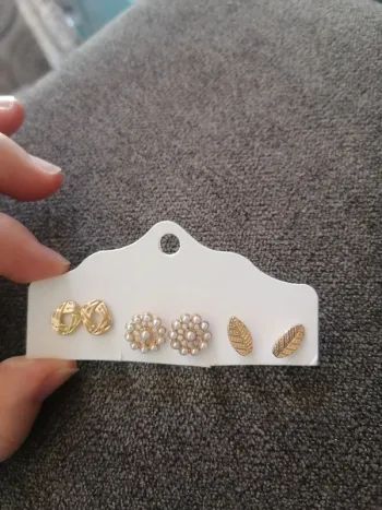 Lot de 3 paires de boucles d'oreilles fantaisie neuves Shein