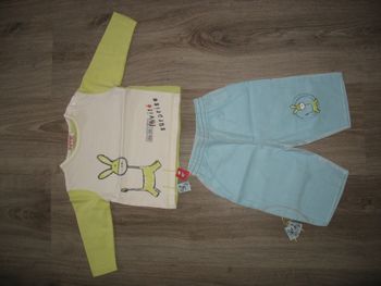 ENSEMBLE 2 PIÈCES BÉBÉ GARÇON : PANTALON + TEE SHIRT ML "LA COMPAGNIE DES PETITS" - 6 MOIS - n°03