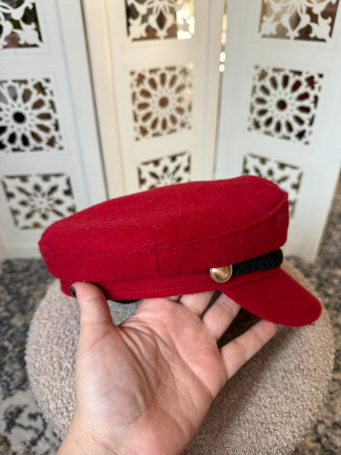 Casquette béret gavroche rouge Zara Taille S - photo numéro 4