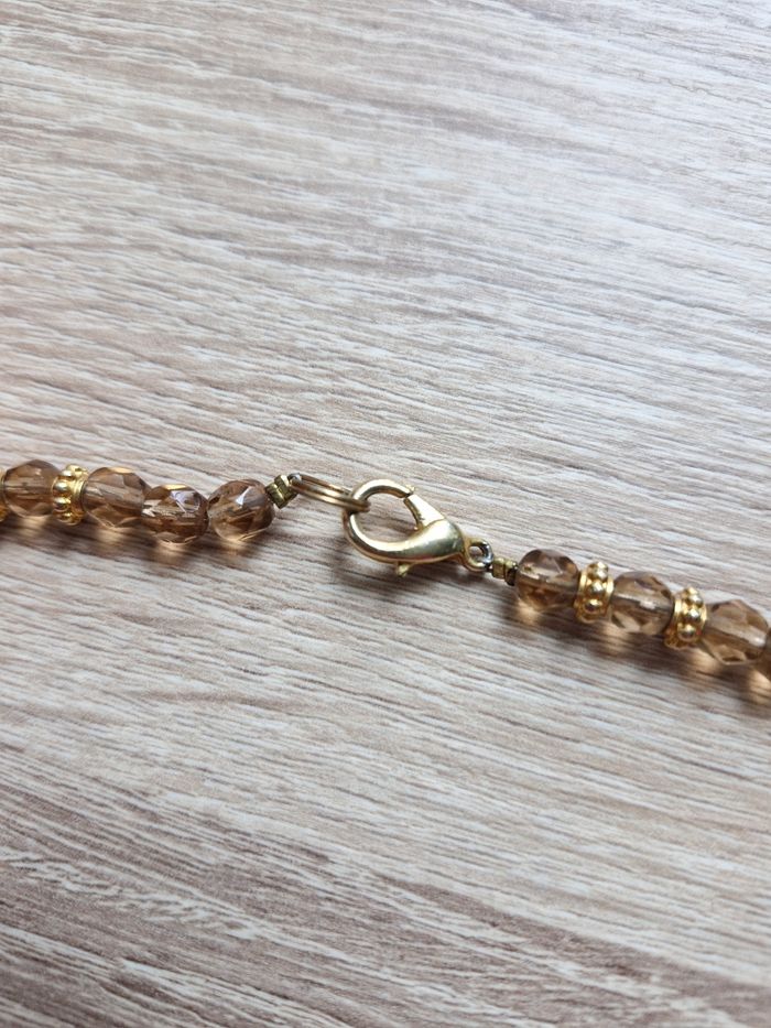 Collier long tons doré et marron - photo numéro 6
