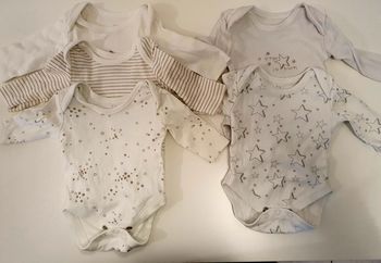 Lot 5 Bodies manches longues 1 mois