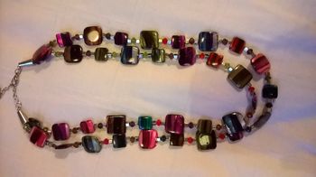 collier deux rangs multicolore