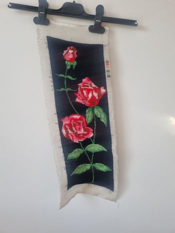 Canvas toile de jute motif rose vintage