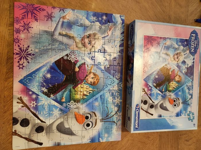 Lot 2 puzzles 100 pièces reines des neiges - photo numéro 2
