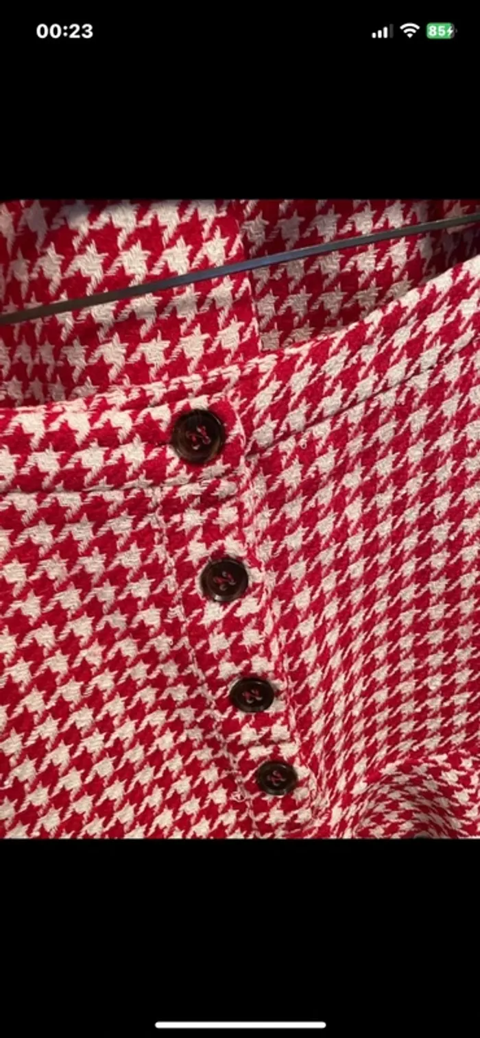 Veste Blazer tweed taille M Zara Vichy carreaux et jupe taille M. comme neuf. Valeur plus de  100€ - photo numéro 7