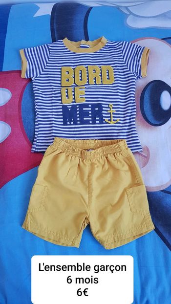 Ensemble short garçon taille 6 mois