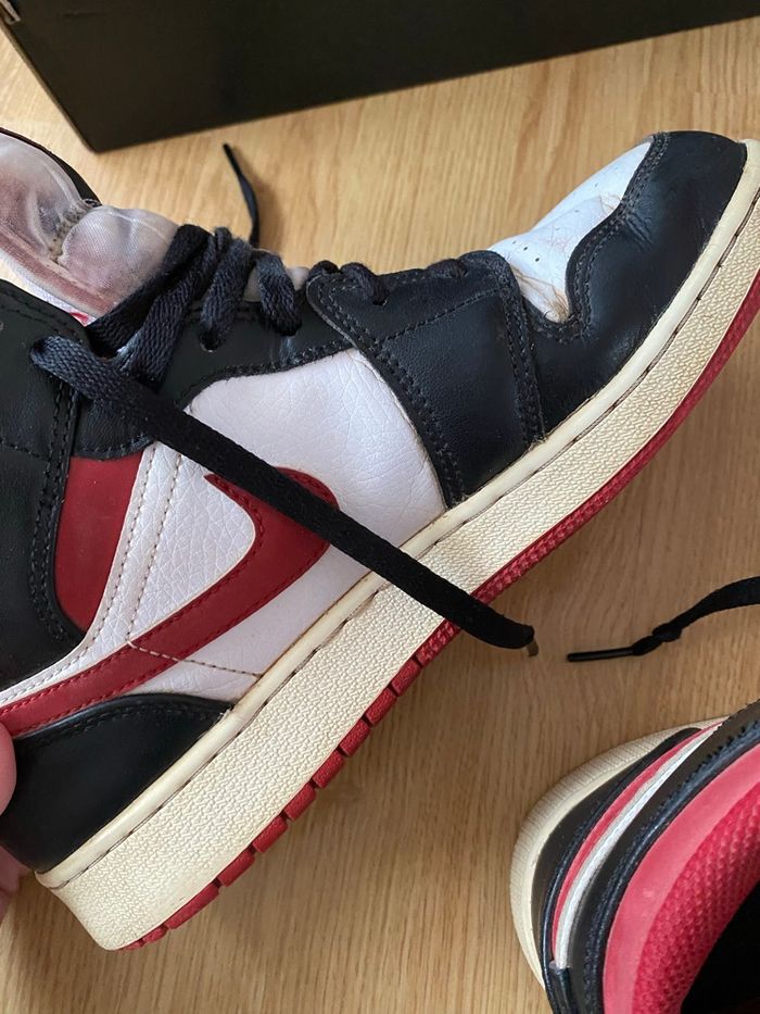 Nike air Jordan 1 mid White/gym red black - photo numéro 8