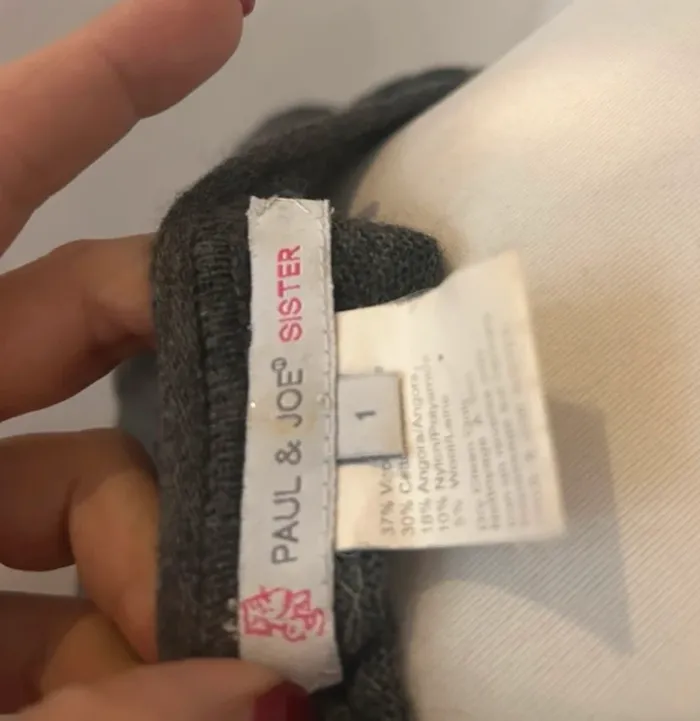 Paul et Joe Sister. Pull maille gris femme, taille 1/36. Laine et angora. - photo numéro 5