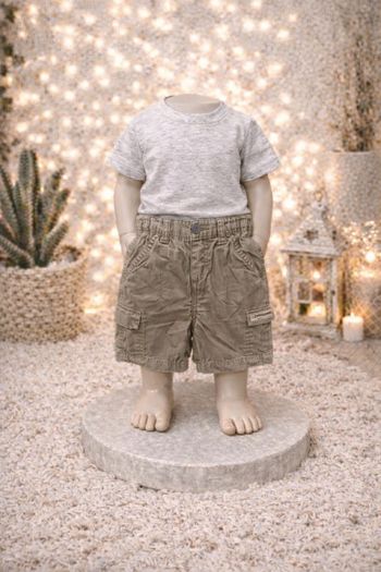 Short garçon 12 mois OBAÏBI beige – très bon état