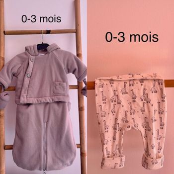 Lot 0/3 mois combinaison hiver + legging