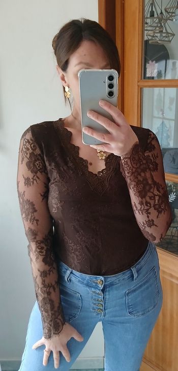 Body marron en dentelle Taille M