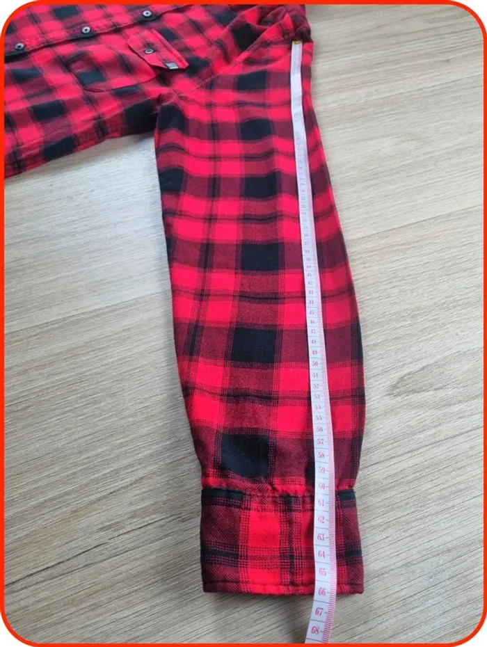 Chemise à carreaux rouge Homme H&M Taille M - photo numéro 6