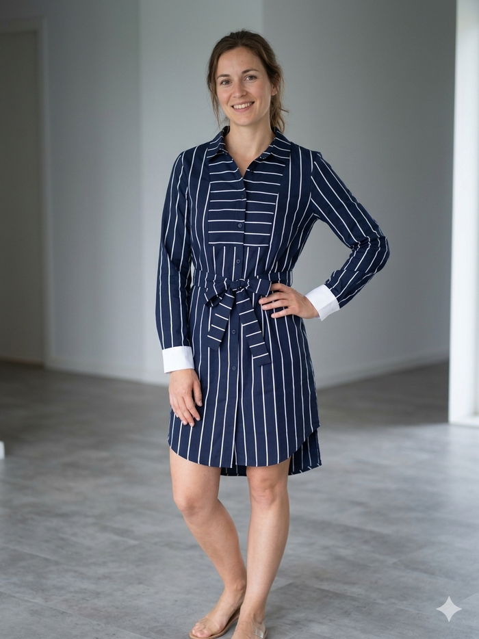 chemise longue marine rayée blanche Taille M Smash Neuve - photo numéro 1