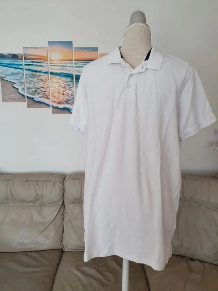 Polo blanc livergy taille L 40 homme en coton