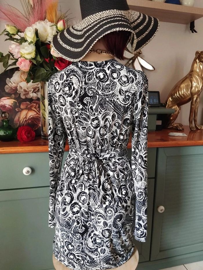 🌾Robe Fluide Imprimé Graphique Manoukian T38🌾 - photo numéro 10