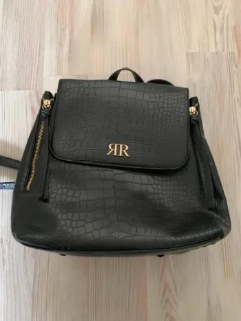 Sac à dos noir , atelier royal effet croco femme – Grande capacité & look chic