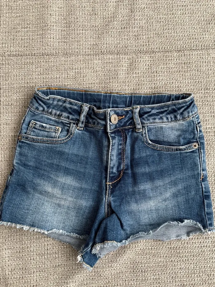 Short jean délavé