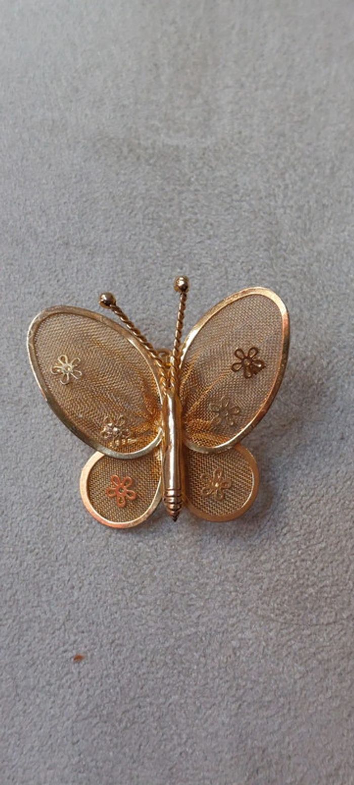 Broche pendentif papillon vintage - photo numéro 4