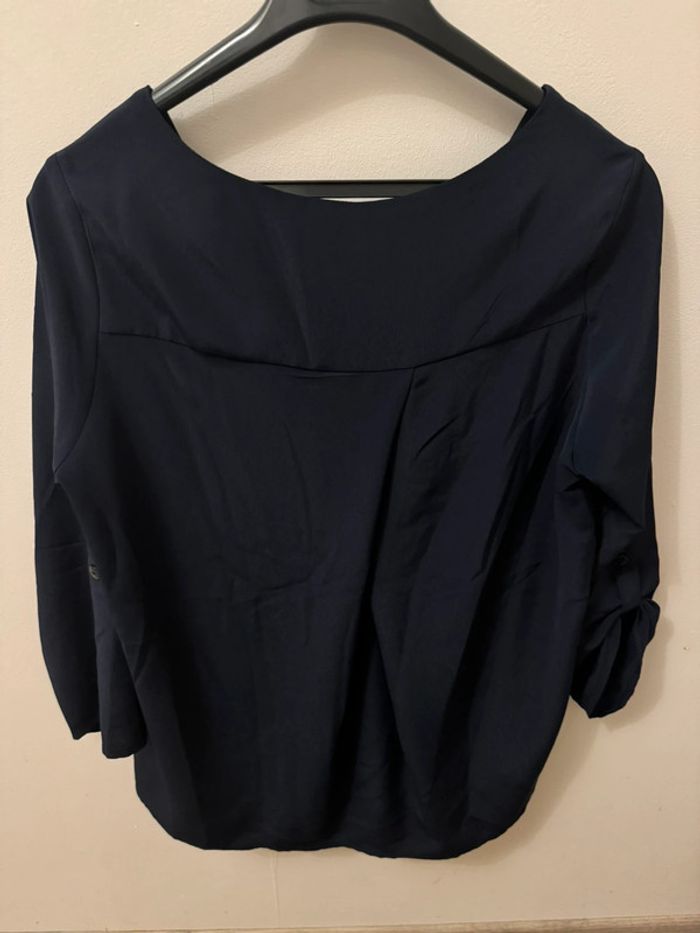 Blouse bleue marine T.1 rue des abbesses tbe - photo numéro 6