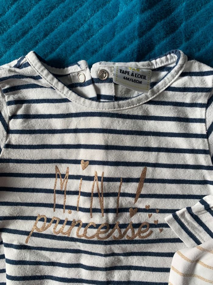 Lot 2 tee shirts fille 6 mois - photo numéro 3