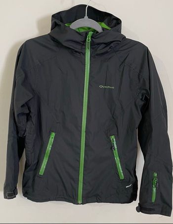 Veste Coupe-vent Noir Vert Pomme garçon Taille 12 ans Quechua