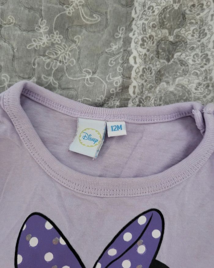 Tee shirt violet minnie 12 mois - photo numéro 3
