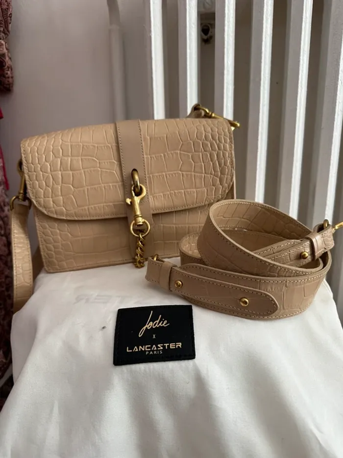 Sac à main Jodie la petite frenchie x Lancaster beige - photo numéro 2