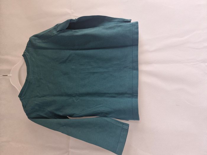 T-shirt manches longues 3 ans Okaïdi Bleu canard Ours polaire inscription keep my ice frozen - photo numéro 2