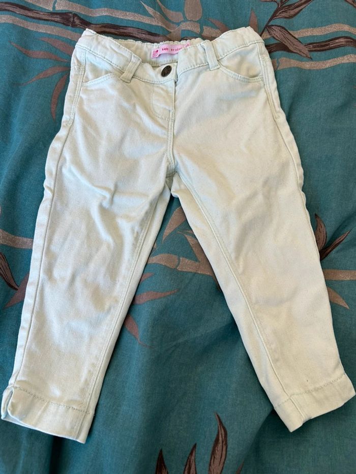 Pantacourt gemo vert pâle style jeans 3 ans / 36 mois