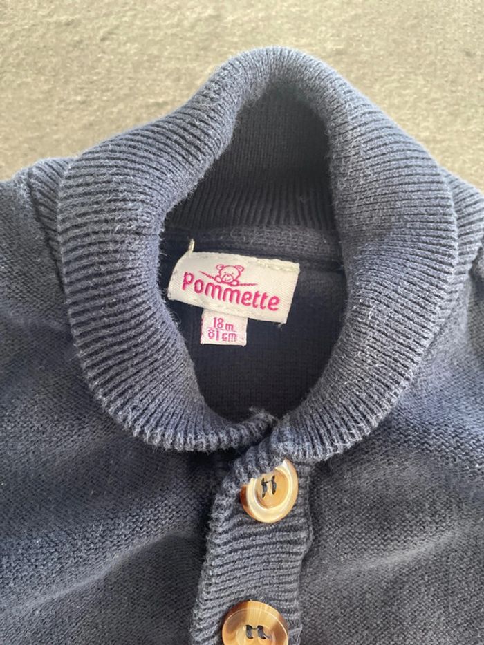 Gilet bleu marine pommette - photo numéro 2