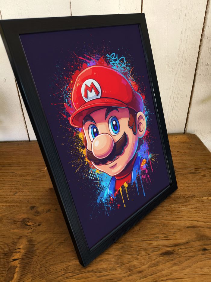 Affiche poster A4 (21×29,7 cm) Mario Nintendo art mural street art coloré déco chambre gamer - photo numéro 2