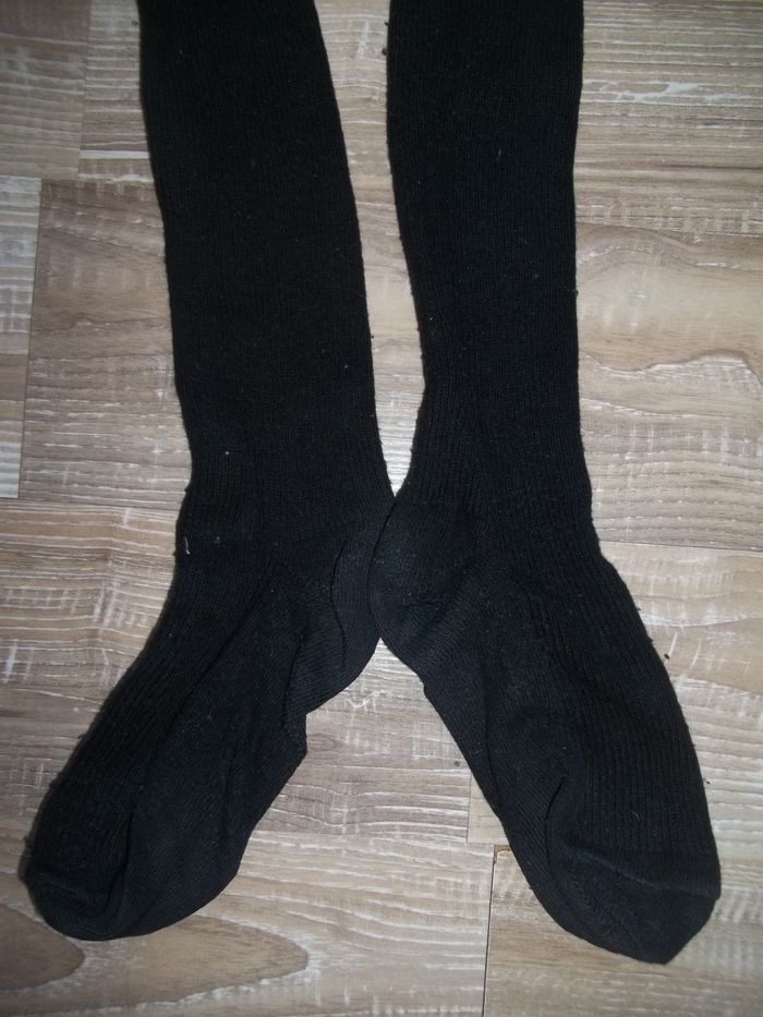 Lot collants côtelés marron clair et noir 27/30 4/6 ans - photo numéro 3