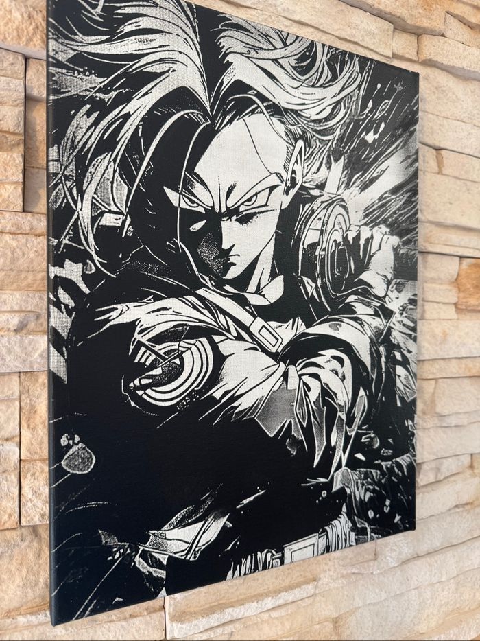Tableau Trunks attaque Dragon Ball en toile 30x40cm - photo numéro 3