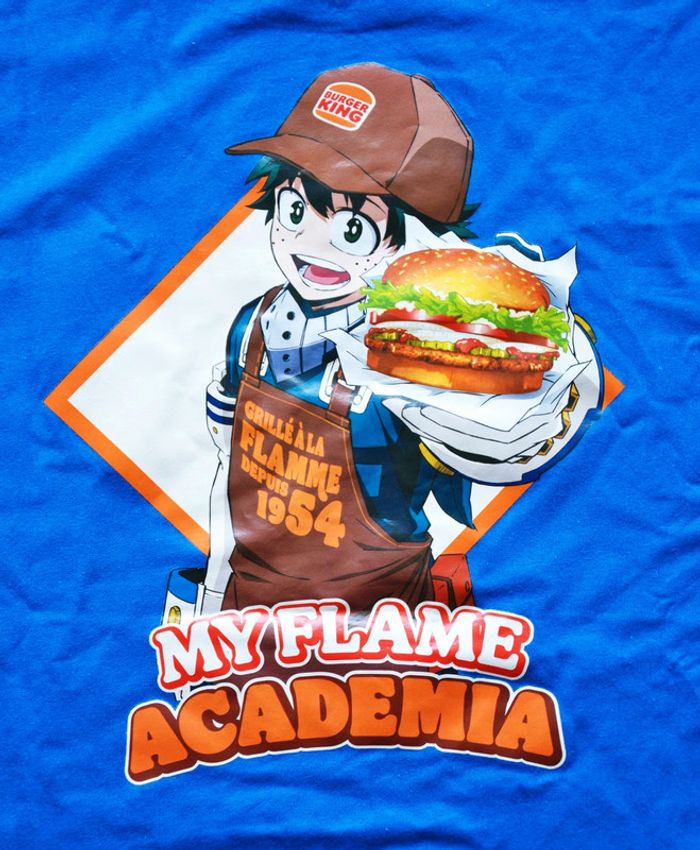 Burger King X My Hero Academia Collab' T-shirt My Flame Academia Bleu (L) - photo numéro 2