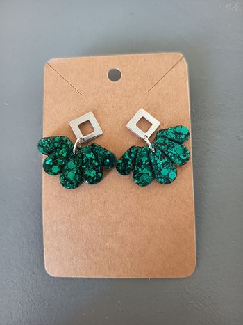 Boucles d'oreilles vert émeraude 