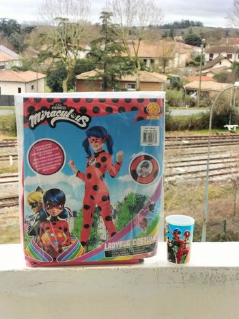 Déguisement ladybug 5/6 ans et gobelet 