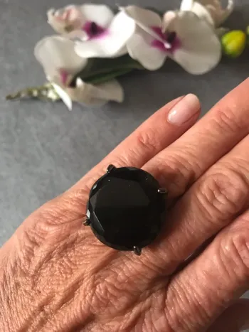 Bague fausse Pierre noire