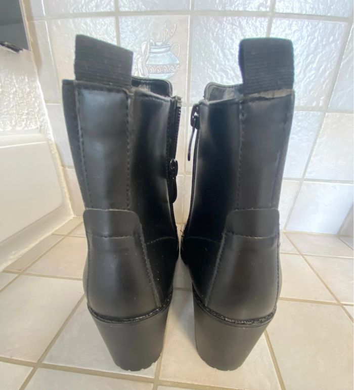 Bottines neuves noires avec tirette 40 - photo numéro 4