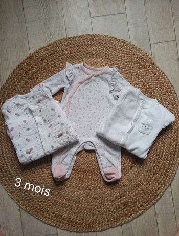 Lot 3 pyjama blanc