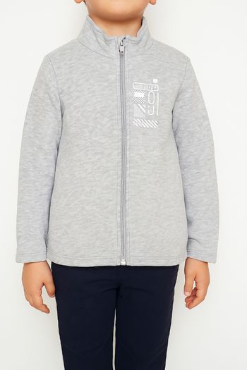 Veste mixte zippée Decathlon 4/5 ans (103-112 cm) - Molletonnée Gris Chiné
