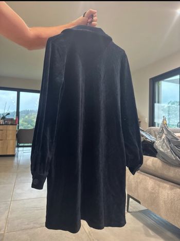 Robe velours bleu marine