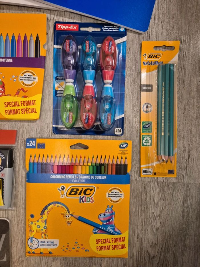 Lot fourniture scolaire crayon feutre correcteur livre 24x32 stylo etc - photo numéro 3