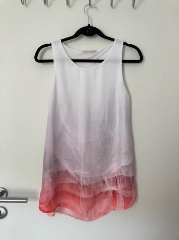 Débardeur long et fluide Zara blanc et rose taille M