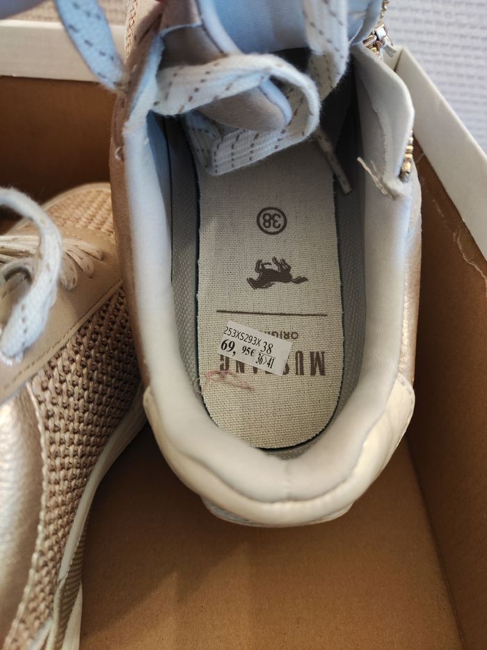🎁neuf🎁Basket femme couleur crème taille 38Mustang 🎁 Envoye rapide aujourd'hui ou demain 🎁 - photo numéro 6
