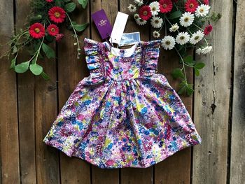 JACADI - NEW - ROBE BÉBÉ FILLE IMPRIMÉ LIBERTY, VOLANTS & BRODERIE MAIN 6M