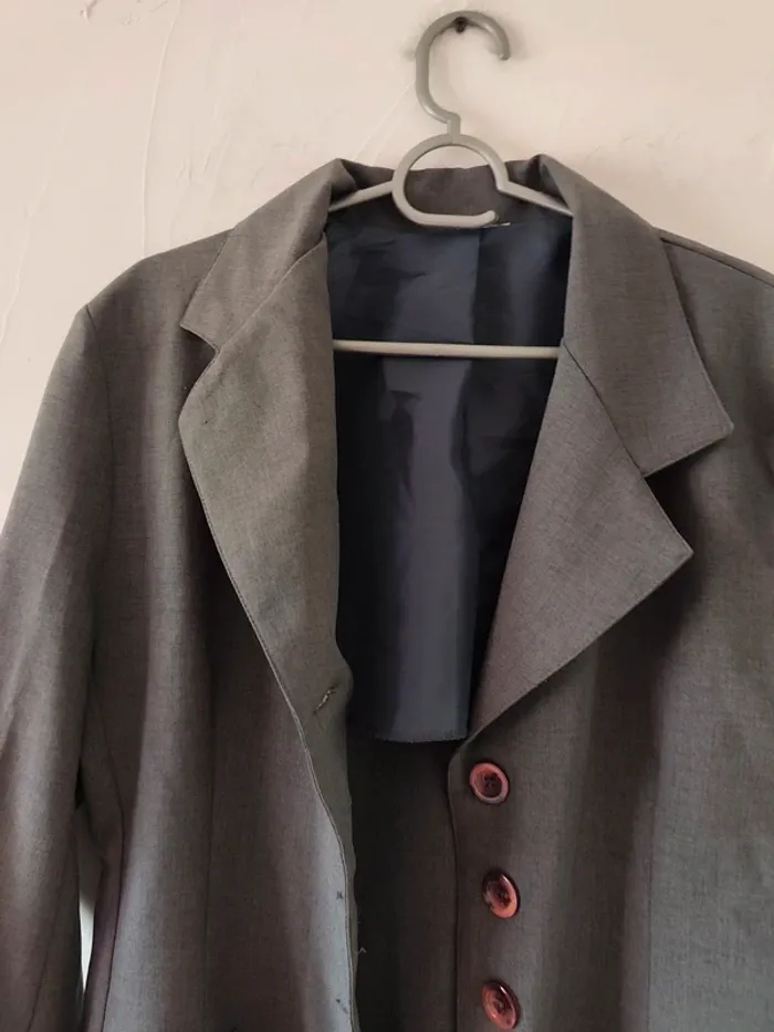 Sublime veste grise / blazer gris vintage taille 38 ou M - photo numéro 2